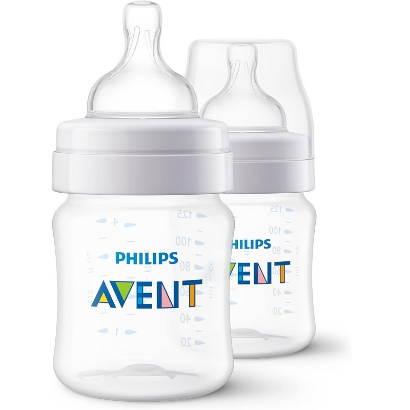 Biberon AVENT Anticolic 125ml Blanco Transparente Pack2